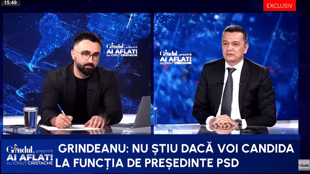 Sorin GRINDEANU, indecis cu privire la funcția de președinte al PSD: „Am înțeles această dorință a colegilor mei. Trebuie să existe o energie internă”